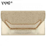 Gold Envelope Bag Clutch Evening Party Luxury Purse Feashion Chain Crossbody Bags For Women 2019 Sac Main Femme Wedding Handbag