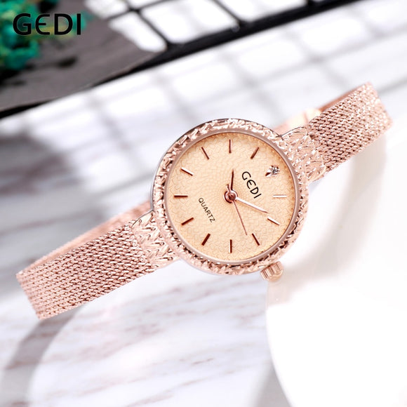 GEDI Women Watch Top Brand Luxury 2019 Rose Gold Woman Ladies Women's Bracelet Watch Wristwatch reloj mujer