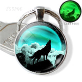 Glow In The Dark Wolf Key Chain Key Rings Holder Luminous Wolf Head Keychain Men Jewelry Gift