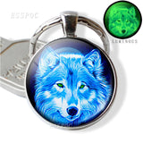 Glow In The Dark Wolf Key Chain Key Rings Holder Luminous Wolf Head Keychain Men Jewelry Gift