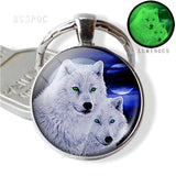 Glow In The Dark Wolf Key Chain Key Rings Holder Luminous Wolf Head Keychain Men Jewelry Gift