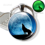 Glow In The Dark Wolf Key Chain Key Rings Holder Luminous Wolf Head Keychain Men Jewelry Gift