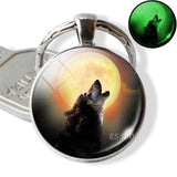 Glow In The Dark Wolf Key Chain Key Rings Holder Luminous Wolf Head Keychain Men Jewelry Gift