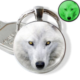 Glow In The Dark Wolf Key Chain Key Rings Holder Luminous Wolf Head Keychain Men Jewelry Gift