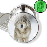 Glow In The Dark Wolf Key Chain Key Rings Holder Luminous Wolf Head Keychain Men Jewelry Gift