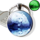 Glow In The Dark Wolf Key Chain Key Rings Holder Luminous Wolf Head Keychain Men Jewelry Gift