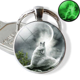 Glow In The Dark Wolf Key Chain Key Rings Holder Luminous Wolf Head Keychain Men Jewelry Gift