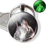 Glow In The Dark Wolf Key Chain Key Rings Holder Luminous Wolf Head Keychain Men Jewelry Gift