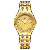 MISSFOX Fashion Watches Women's Expensive 18K Gold Ladies Wrist Watch Women Quartz Classic Analog Diamond Jewelry Hand Watch