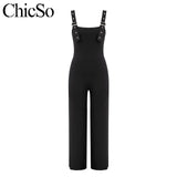 MissyChilli Black elegant skinny sexy jumpsuit Women fashion wide leg bodycon jumpsuit Autumn winter long romper overalls female