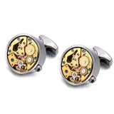 Lepton Watch Movement Cufflinks For Mens Business Steampunk Gear Watch Mechanism Cufflink Men Wedding Cuff links Relojes gemelos