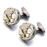 Lepton Watch Movement Cufflinks For Mens Business Steampunk Gear Watch Mechanism Cufflink Men Wedding Cuff links Relojes gemelos