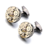 Lepton Watch Movement Cufflinks For Mens Business Steampunk Gear Watch Mechanism Cufflink Men Wedding Cuff links Relojes gemelos