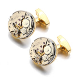 Lepton Watch Movement Cufflinks For Mens Business Steampunk Gear Watch Mechanism Cufflink Men Wedding Cuff links Relojes gemelos