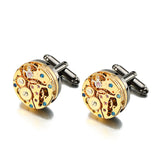 Lepton Watch Movement Cufflinks For Mens Business Steampunk Gear Watch Mechanism Cufflink Men Wedding Cuff links Relojes gemelos