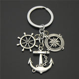 1pc London Big Ben Keychains No Matter Where Airplane Charms Compass Keyring With Earth Travel Jewelry Gift For Man